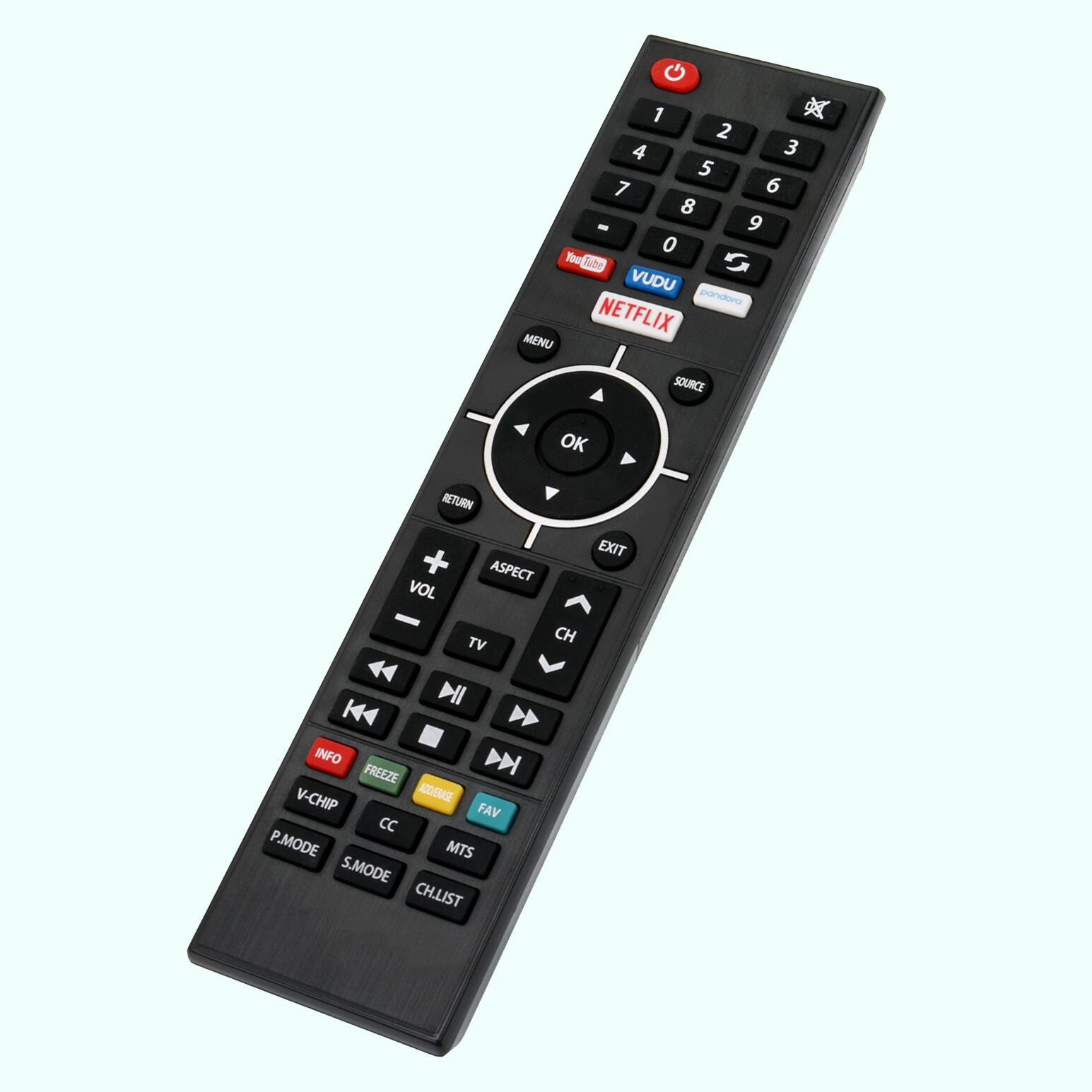 1 2 3 4 5 6 7 8 9 0 - Yootube VUDU pandora NETFLIX MENU SOURCE OK RETURN + ASPECT VOL - TV CH EXIT I INFO DN FREEZE V-CHIP ADCIERAGE FAV CC P.MODE MTS S.MODE CH.LIST