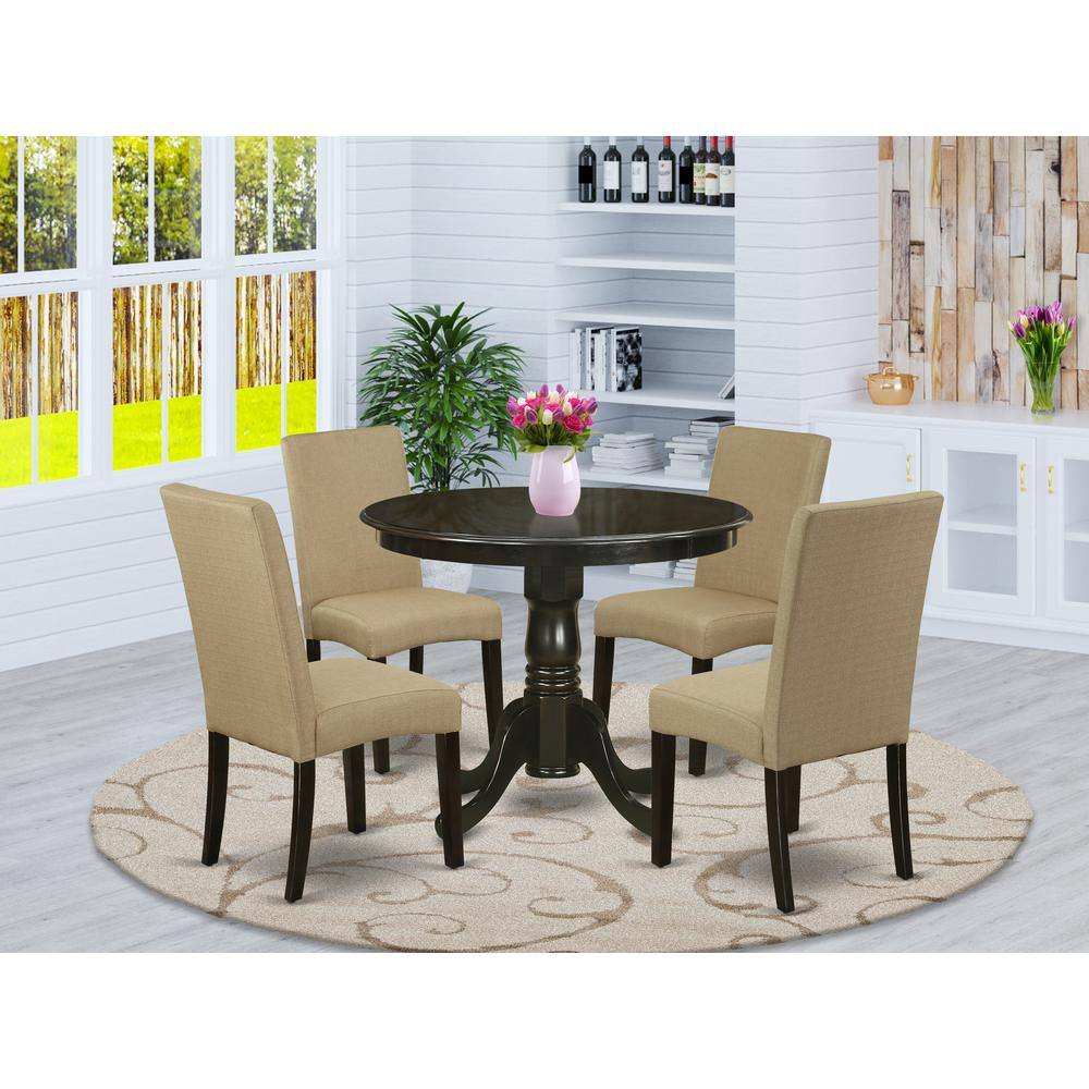 Left. East West Furniture - Dining Room Set Cappuccino - Brown.