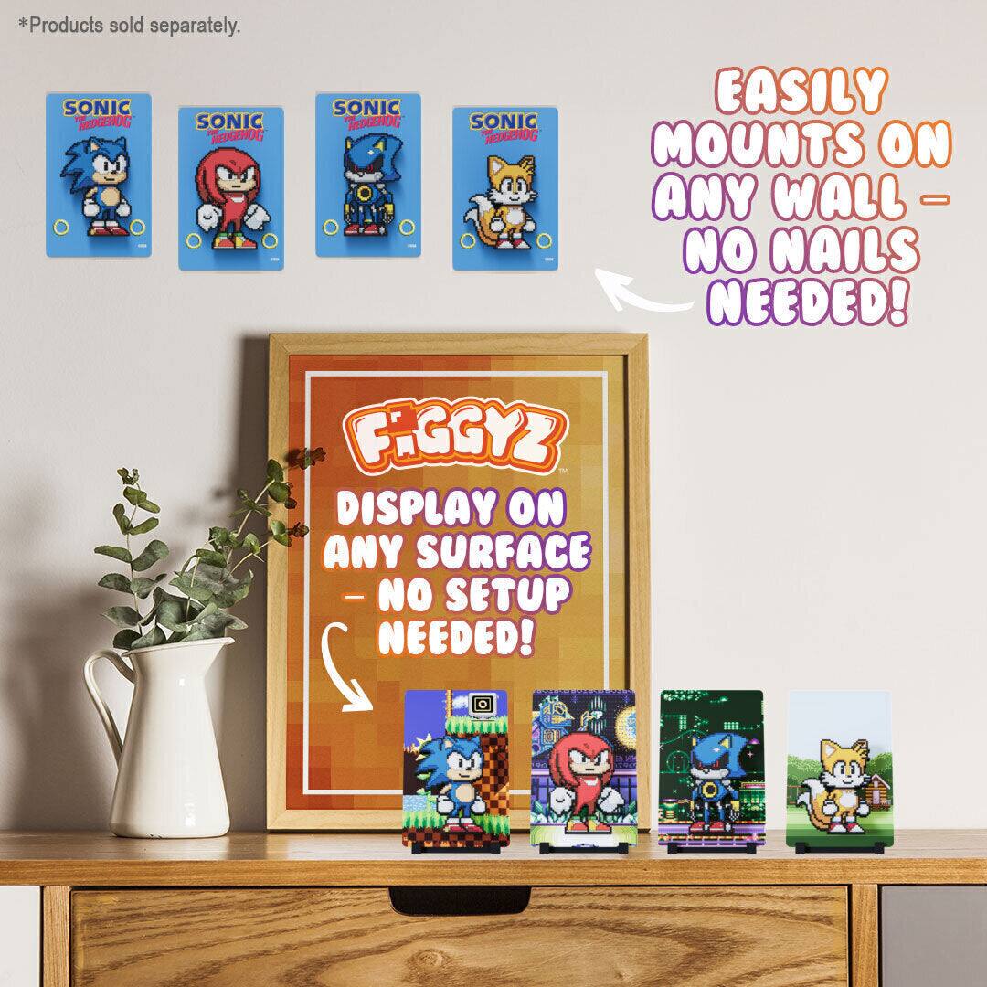 *Products sold separately.

SONIC MEDGEHOG  
SONIC MEDGENOG  
SONIC REDGEHOG  

EASILY MOUNTS ON ANY WALL - NO NAILS NEEDED!  

FIGGYZ  
DISPLAY ON ANY SURFACE - NO SETUP NEEDED!