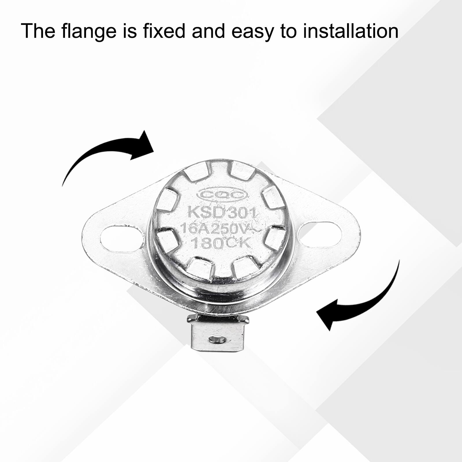 The flange is fixed and easy to installation

KSD301 16A250V 180CK