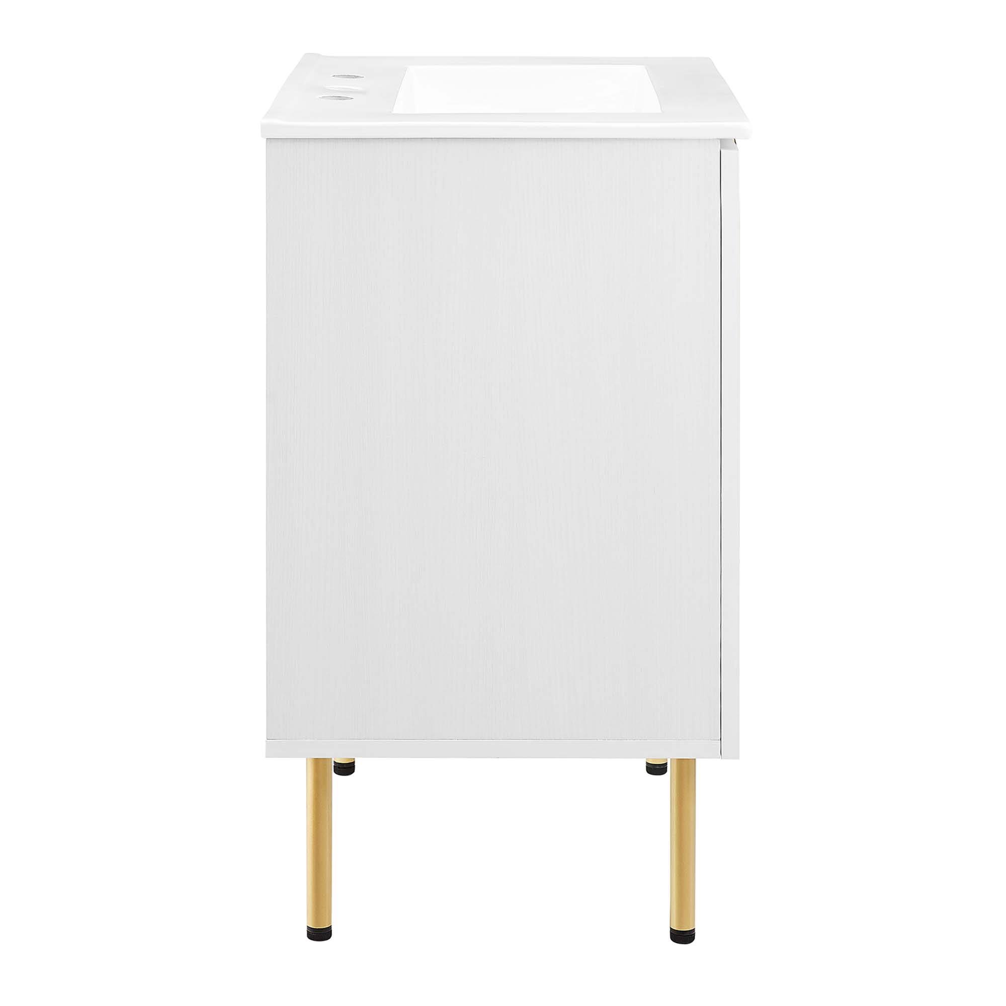 Alt View 4. Modway - Chaucer Bathroom Vanity with White Basin Included by Modway - White White.