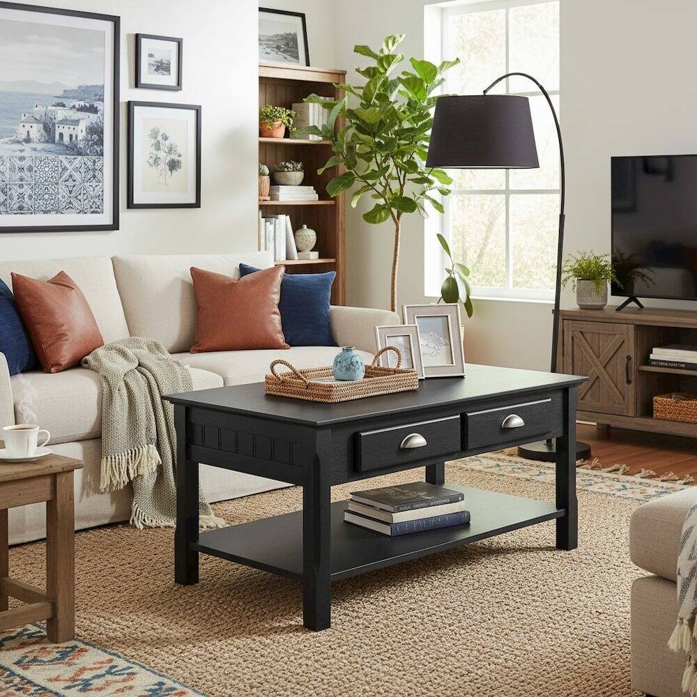 Alt View 1. FurniFact - Coffee Table - Black.