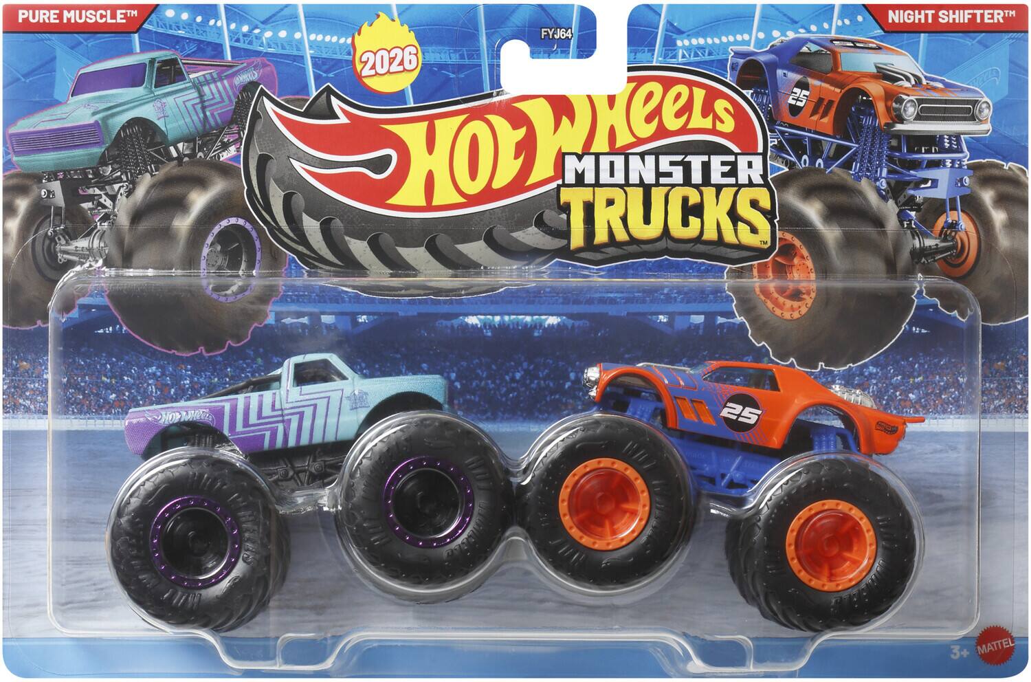 PURE MUSCLE™  
2026  
Hot Wheels MONSTER TRUCKS  
NIGHT SHIFTER™  
3+  
MATTEL