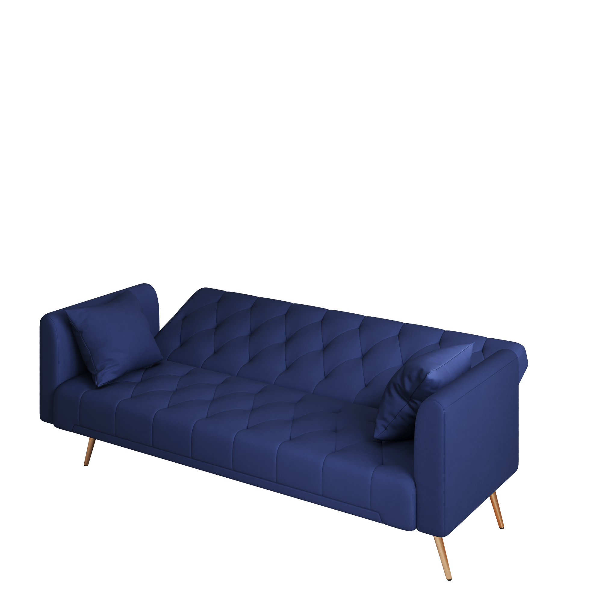 Alt View 8. GOODSILO - Convertible Velvet Sofa Bed with Adjustable Backrest for Small Spaces, Living Room and Office Use - Blue.