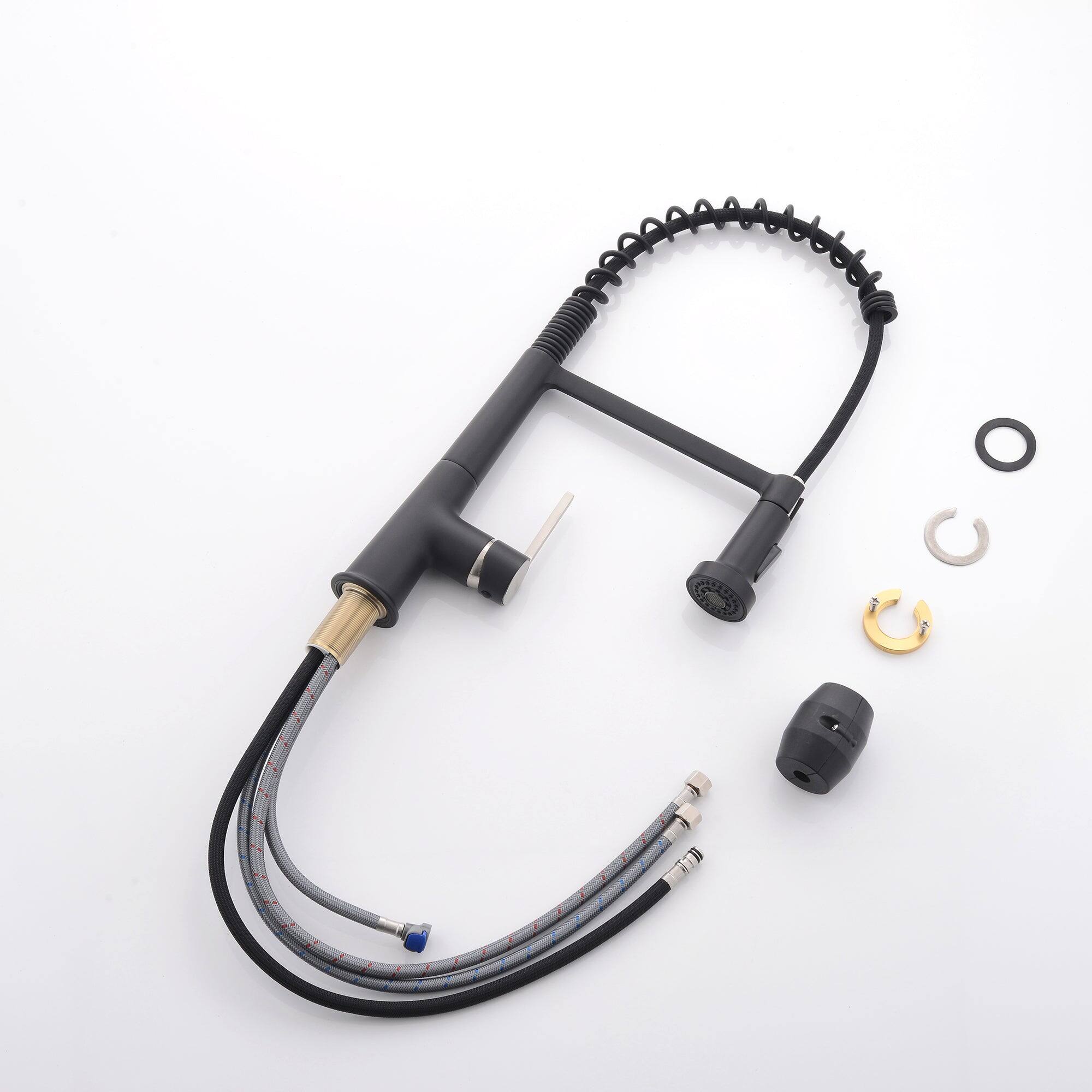 Alt View 2. Boyel Living - Matte Black 2 Spray Patterns 1.8 GPM Single Handle No Sensor Pull Down Sprayer Kitchen Faucet - Matte Black.