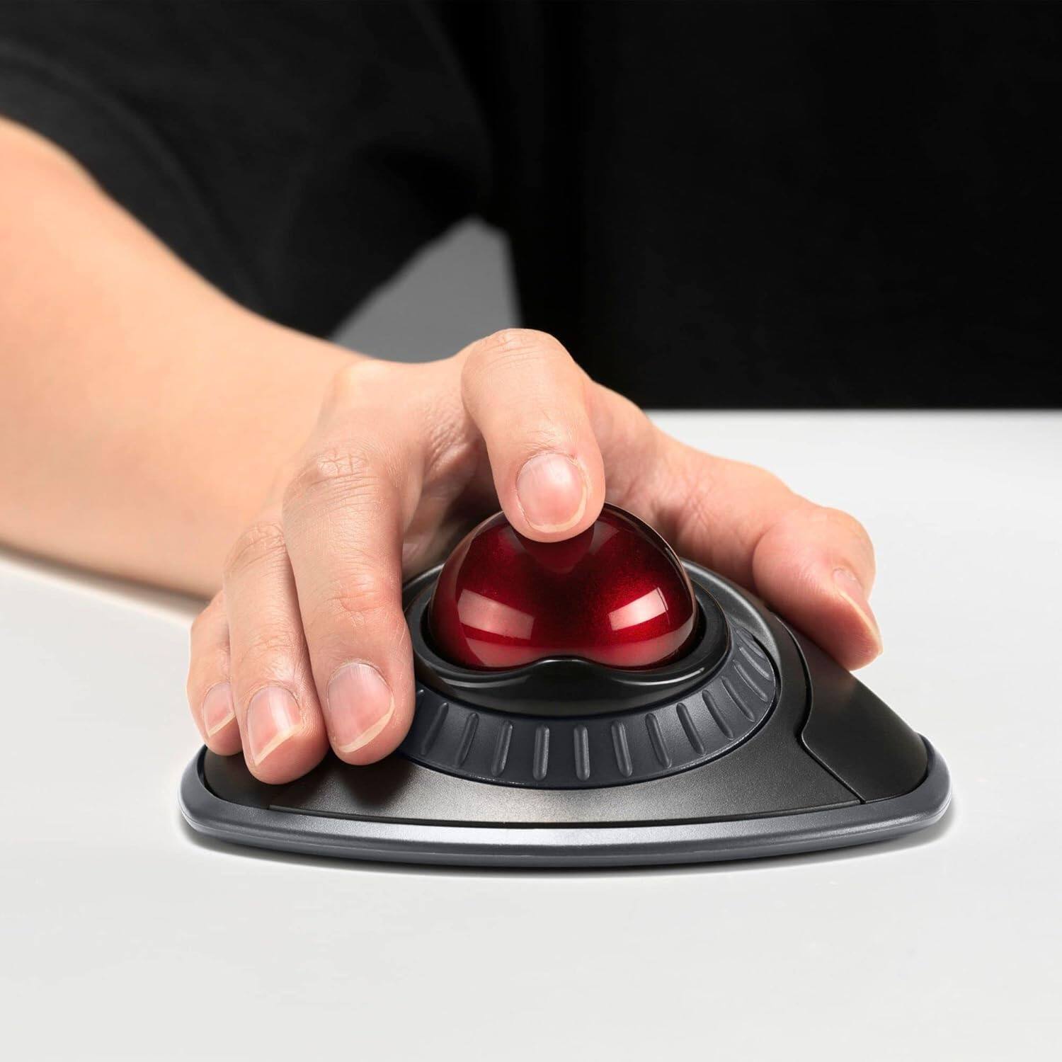 Back. Kensington - Kensington Orbit Wireless Trackball with Scroll Ring - Black - Optical - Wireless - Bluetooth/Radio Frequency - 2.40 GHz - Black,Red.