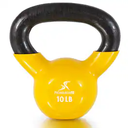 ProsourceFit - Vinyl Coated Iron Kettlebell, 10 lbs - Yellow