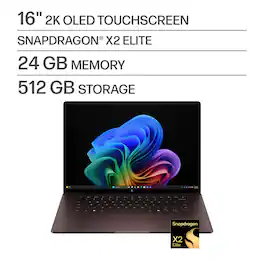 HP - OmniBook X 16" 2K OLED Touchscreen Laptop - Snapdragon X2 Elite (2025) - 24GB Memory - 512GB SSD - Copilot+ PC - Deep Espresso