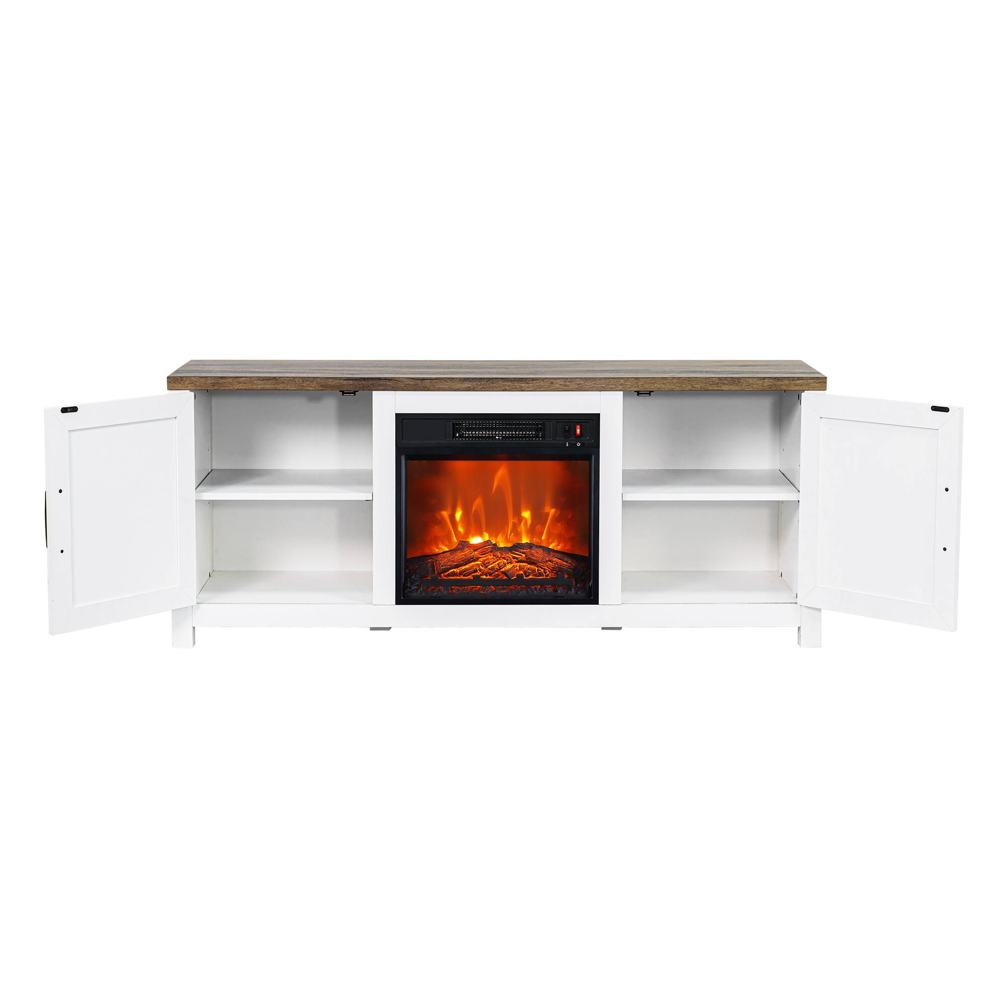 Alt View 9. Ihomeadore - 58" Farmhouse TV Stand for TV up to 65" with Electric Fireplace - White.