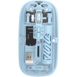SKRAN - Dual Mode Transparent Wireless Mouse, 2.4G & BT,Magnetic Shell,100Hrs Battery,Adjustable DPI for Office/Gaming/Home Use - Wireless - Blue