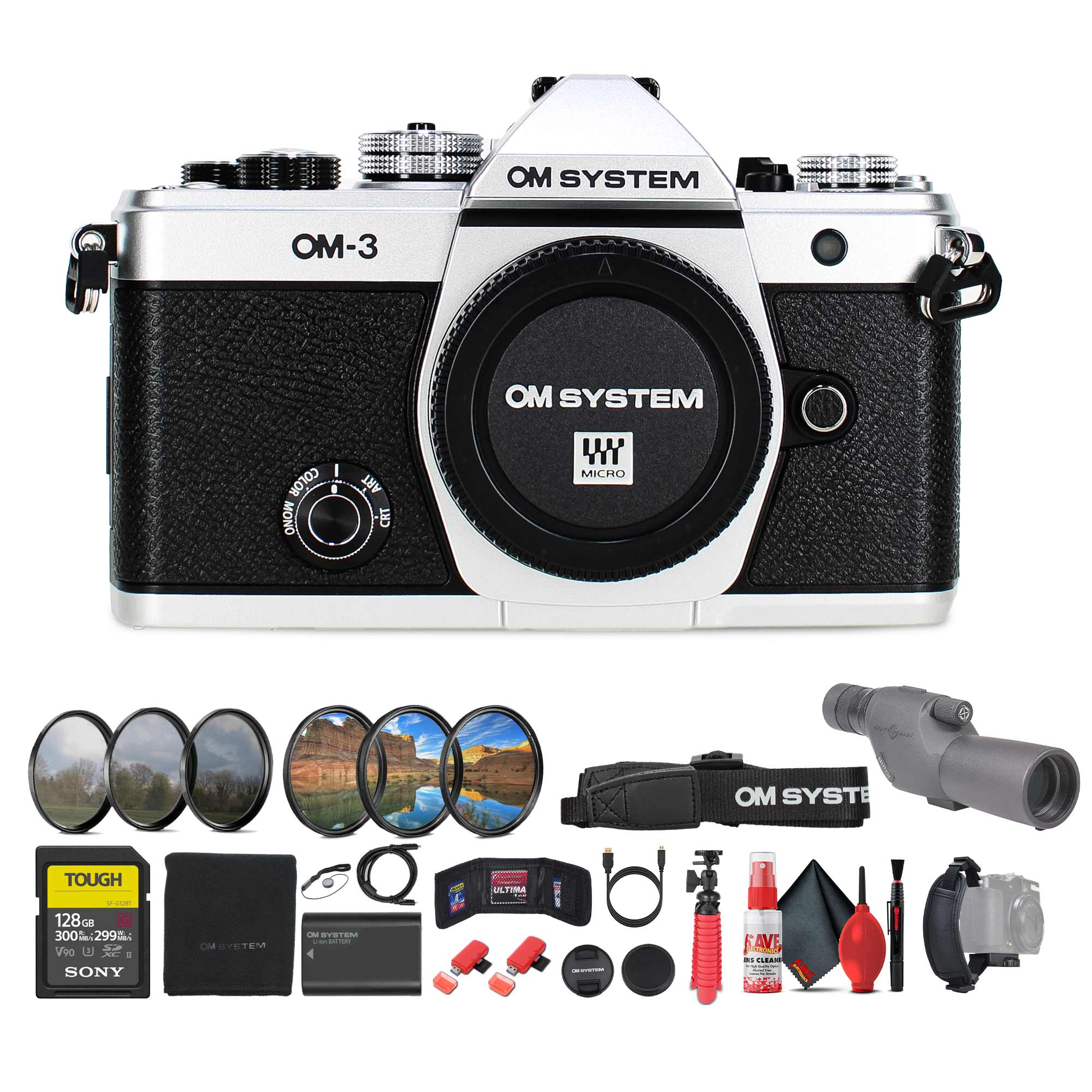 OM SYSTEM OM-3 OM SYSTEM COLOR MONO ART CRT WY MICHO OM SYSTE TOUGH TA 128 de 300 299 V9o - SONY CM E ET i SVSTEM - 4 4T FAVE, -. . NC