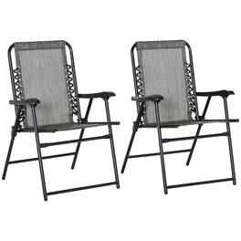 Resenkos - 2-Piece Collapsible Patio Chairs, Arm-Relaxing Beach Loungers, Perfect for Outdoor, Poolside Relaxation - Gray