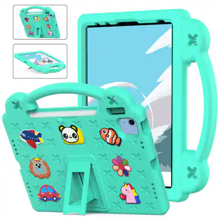 Front. Dteck - For Apple iPad mini (A17 Pro) 2024 and iPad mini 6th 2021 Handle Grip Kickstand Shockproof Rugged Protective Case - Mintgreen.