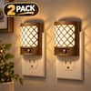 Front. Jandcase - JANDCASE 2-Pack 1W Plug-in Night Light, 3000K Warm Glow with Slide Dimmer 0-100%, Dusk-to-Dawn Sensor - Brown.