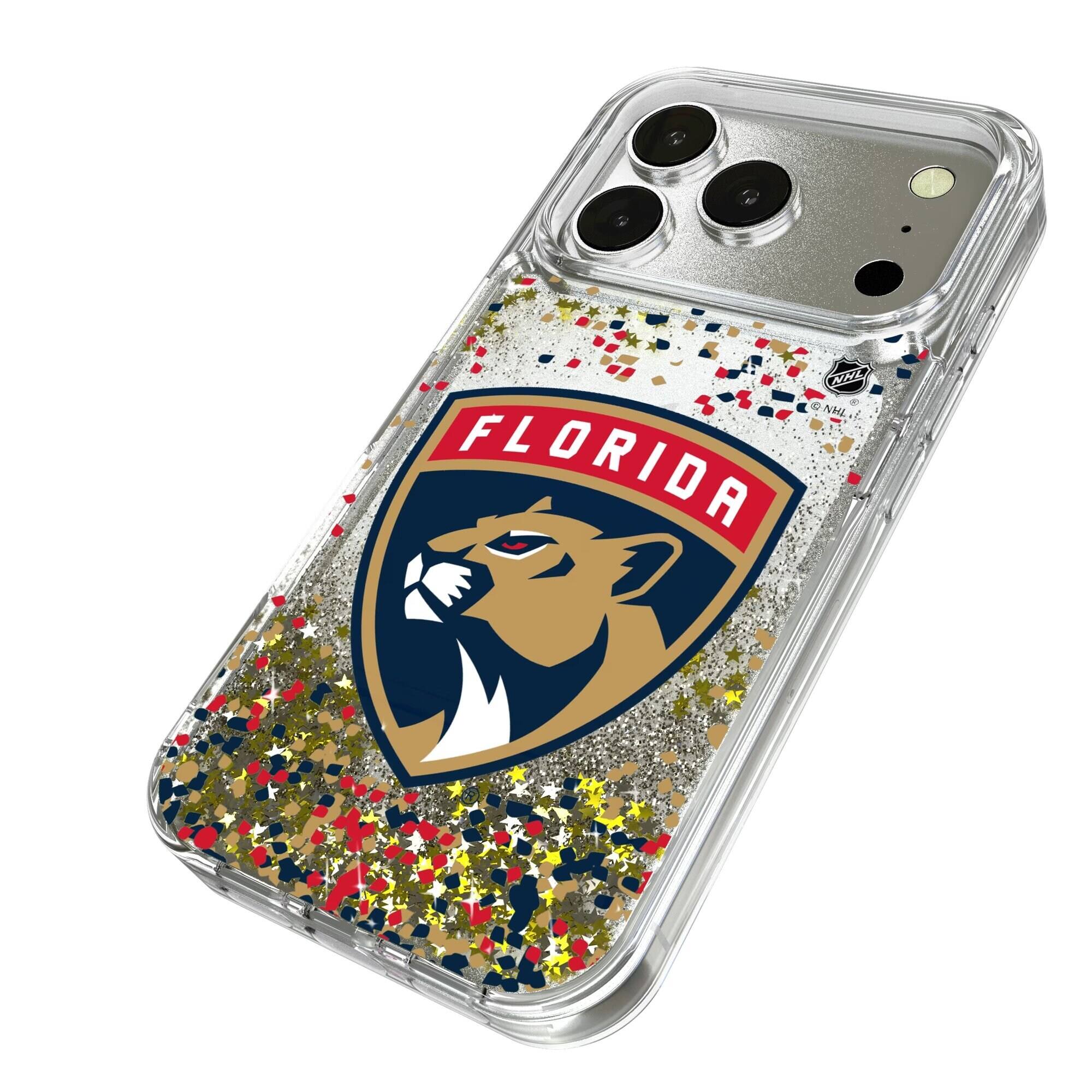 Alt View 1. Keyscaper - Florida Panthers iPhone Confetti Glitter Case - 14 Pro Max - Multicolor.
