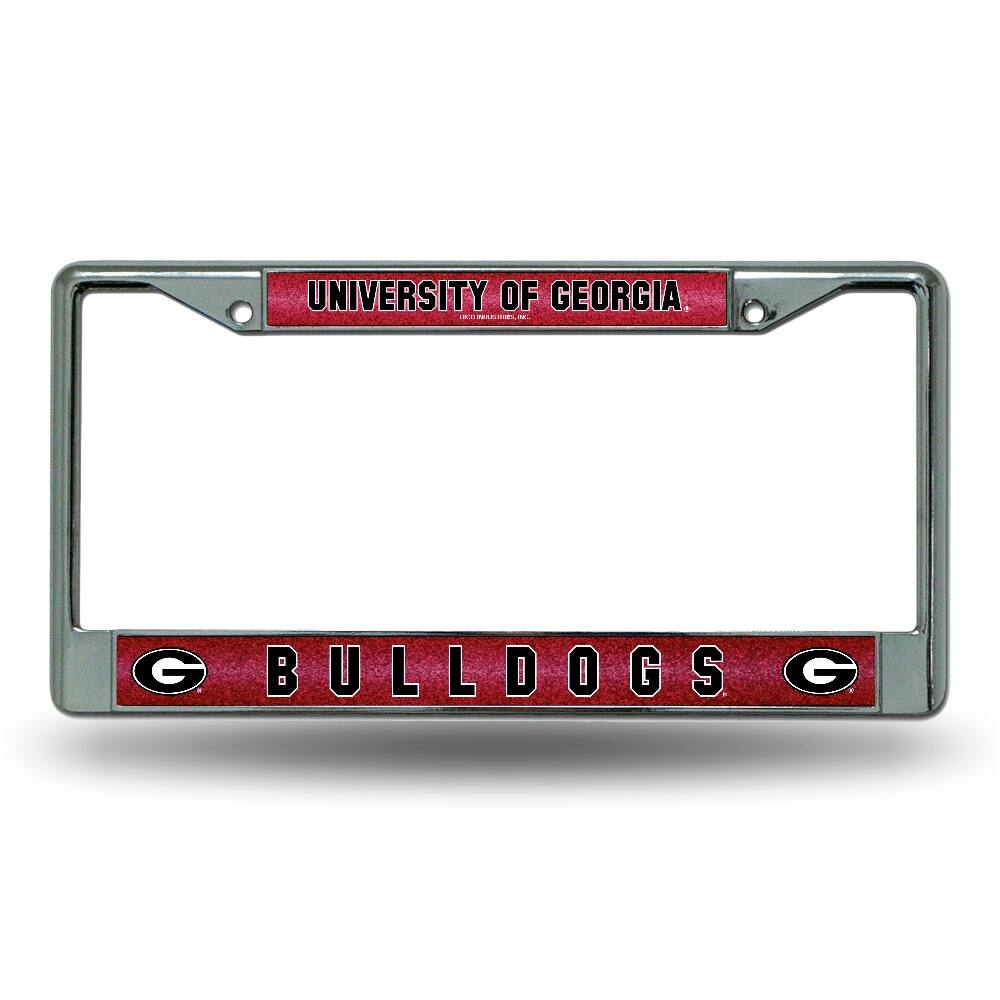 Georgia Bulldogs Sparkly Glitter Bling Look Chrome License Plate Frame