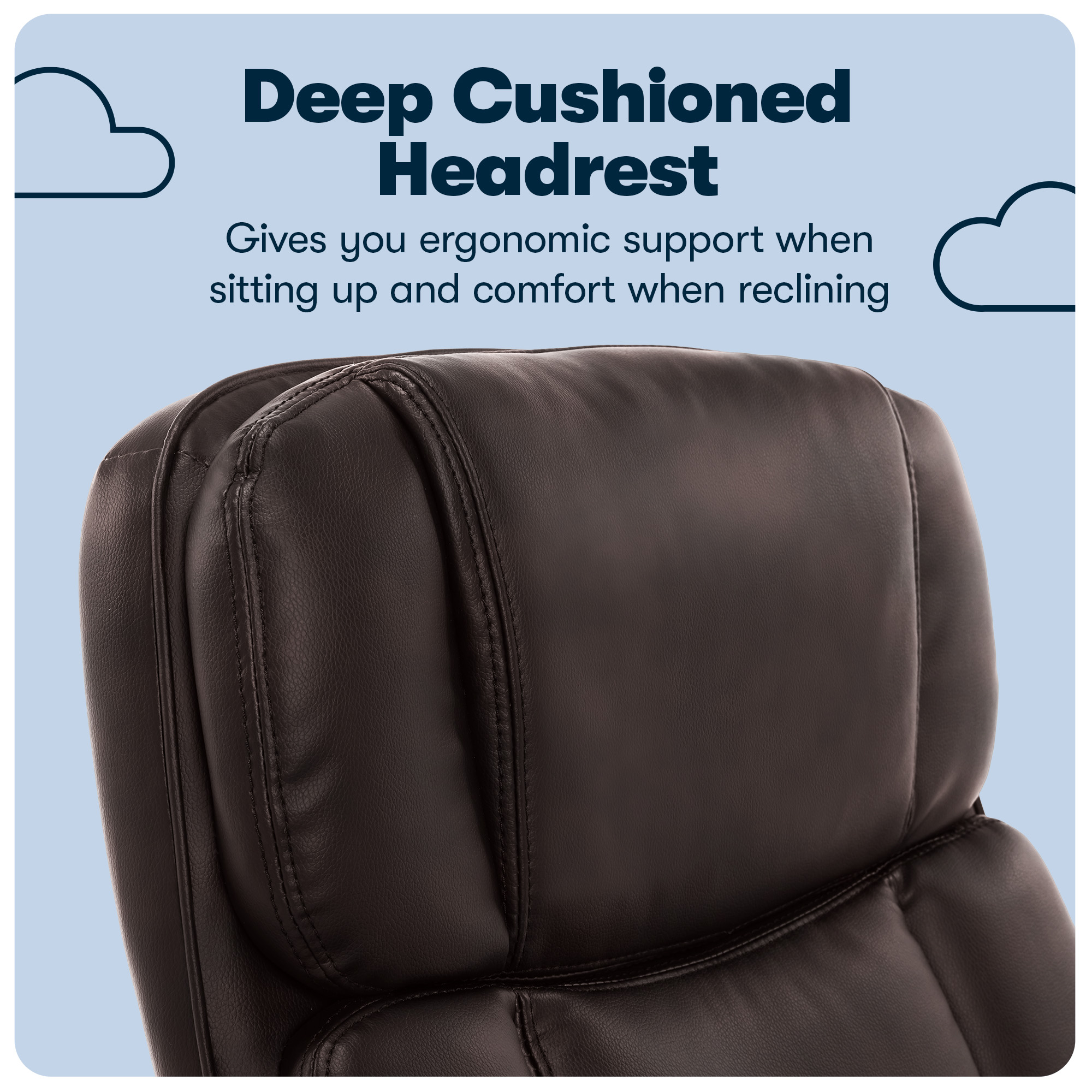 Alt View 12. Serta - Fairbanks Bonded Leather Big and Tall Executive Office Chair - Chestnut.