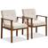Front. Costway - 2 PCS Modern Accent Chair Upholstered Linen Fabric Armchair with Solid Wood Legs - Beige.