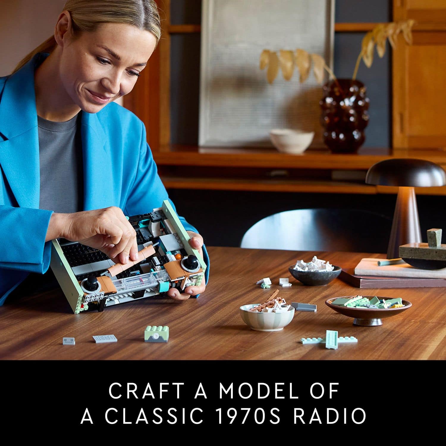 Craft a model of a classic 1970s radio.