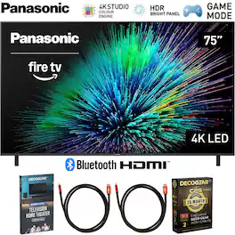 Panasonic - 75" W70 Series LED 4K UHD Smart Fire TV (2025) with 26 Month Extended Warranty Protection Plan Bundle