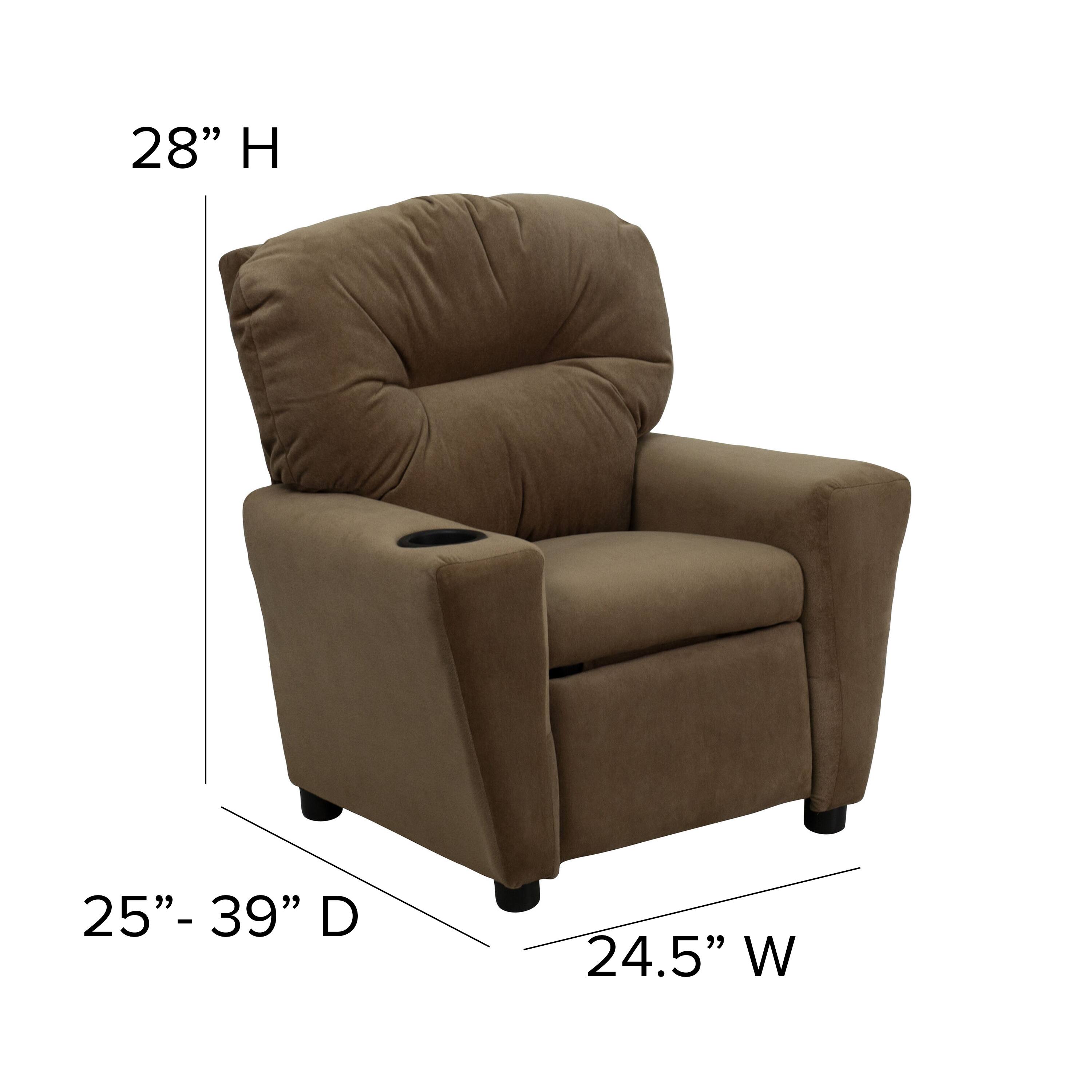 Alt View 12. Alamont Home - Contemporary Kids Recliner with Cup Holder - Brown Microfiber.