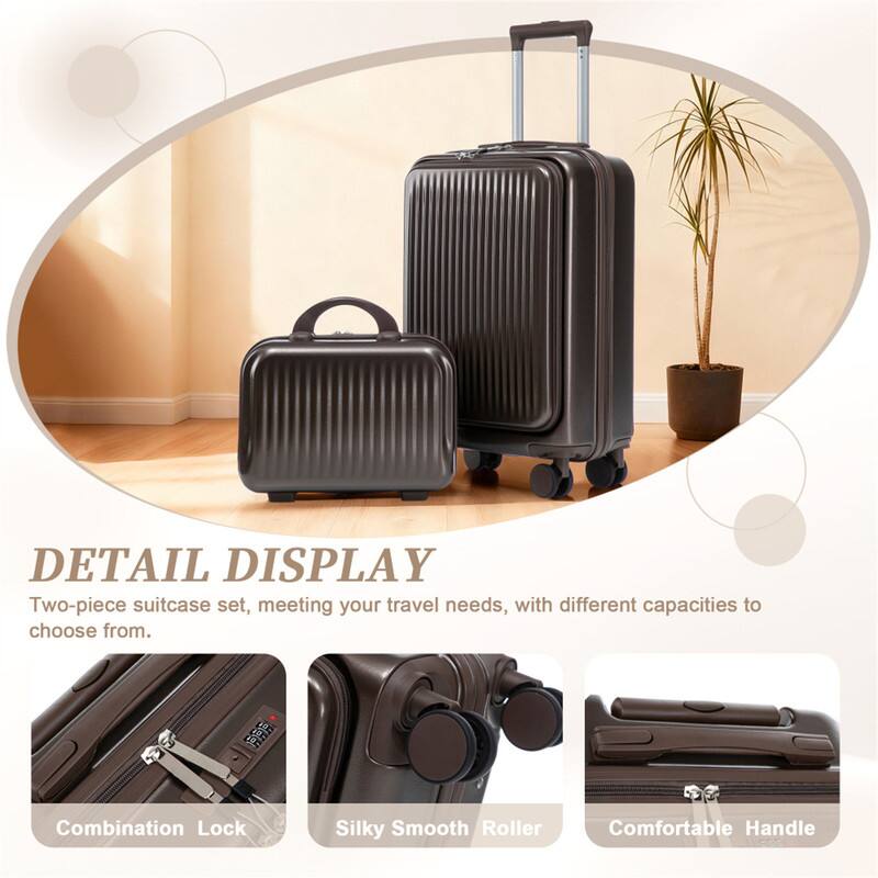 DETAIL DISPLAY  
Two-piece suitcase set, meeting your travel needs, with different capacities to choose from.  

- Combination Lock  
- Silky Smooth Roller  
- Comfortable Handle