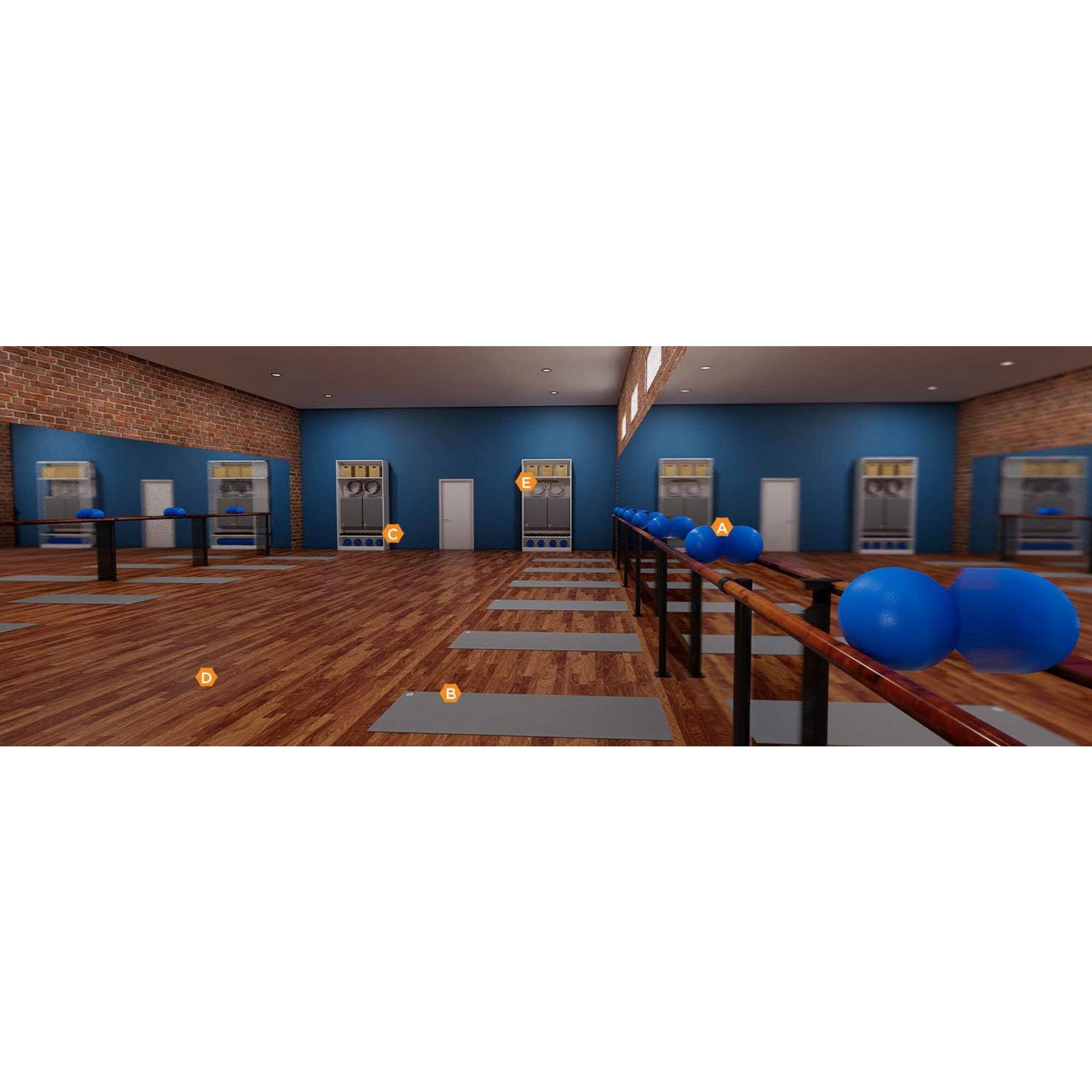 Alt View 3. Power Systems - Poz-A-Ball – 8? Static PVC Balance Ball for Alignment & Rehab Training - Blue.