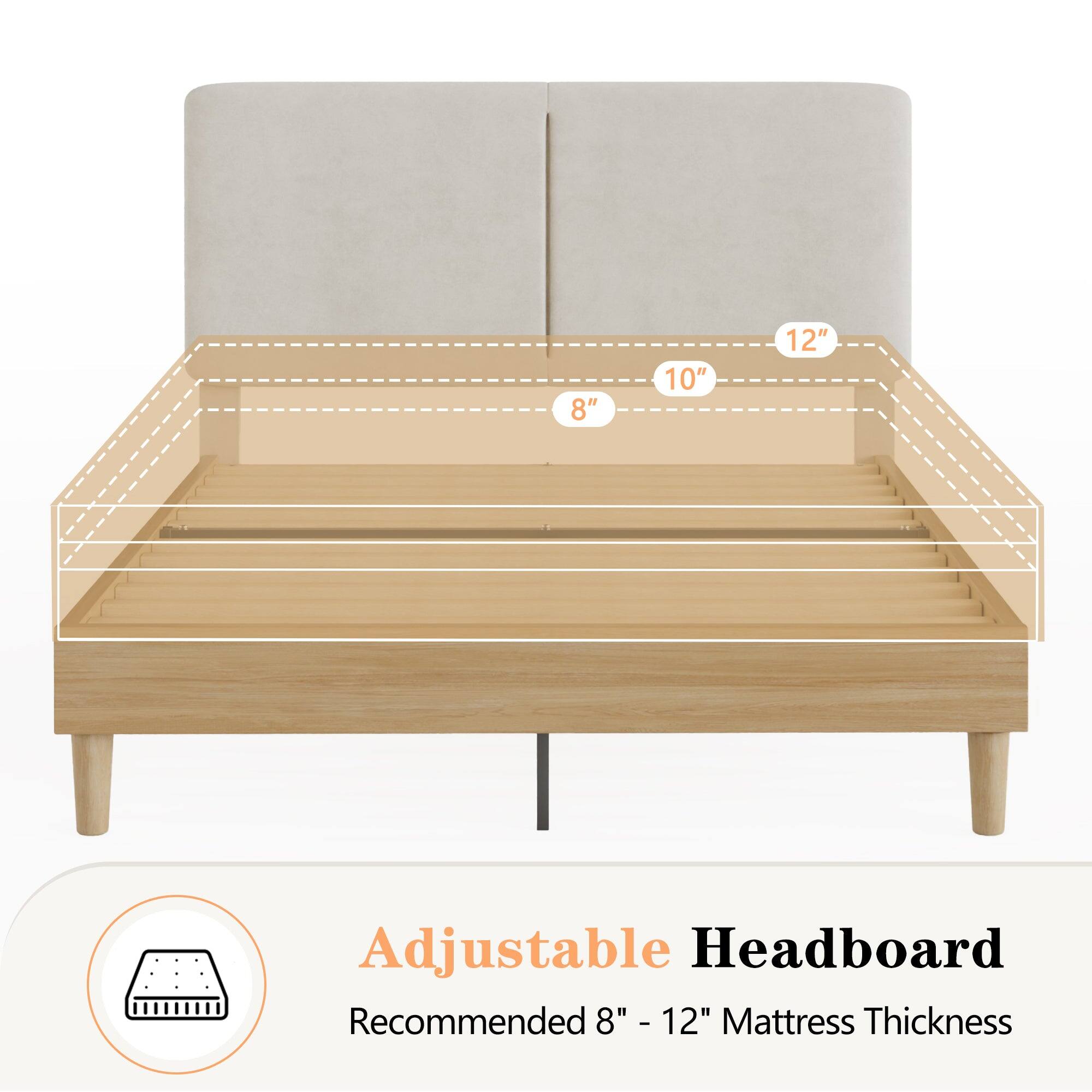 Adjustable Headboard  
Recommended 8" - 12" Mattress Thickness