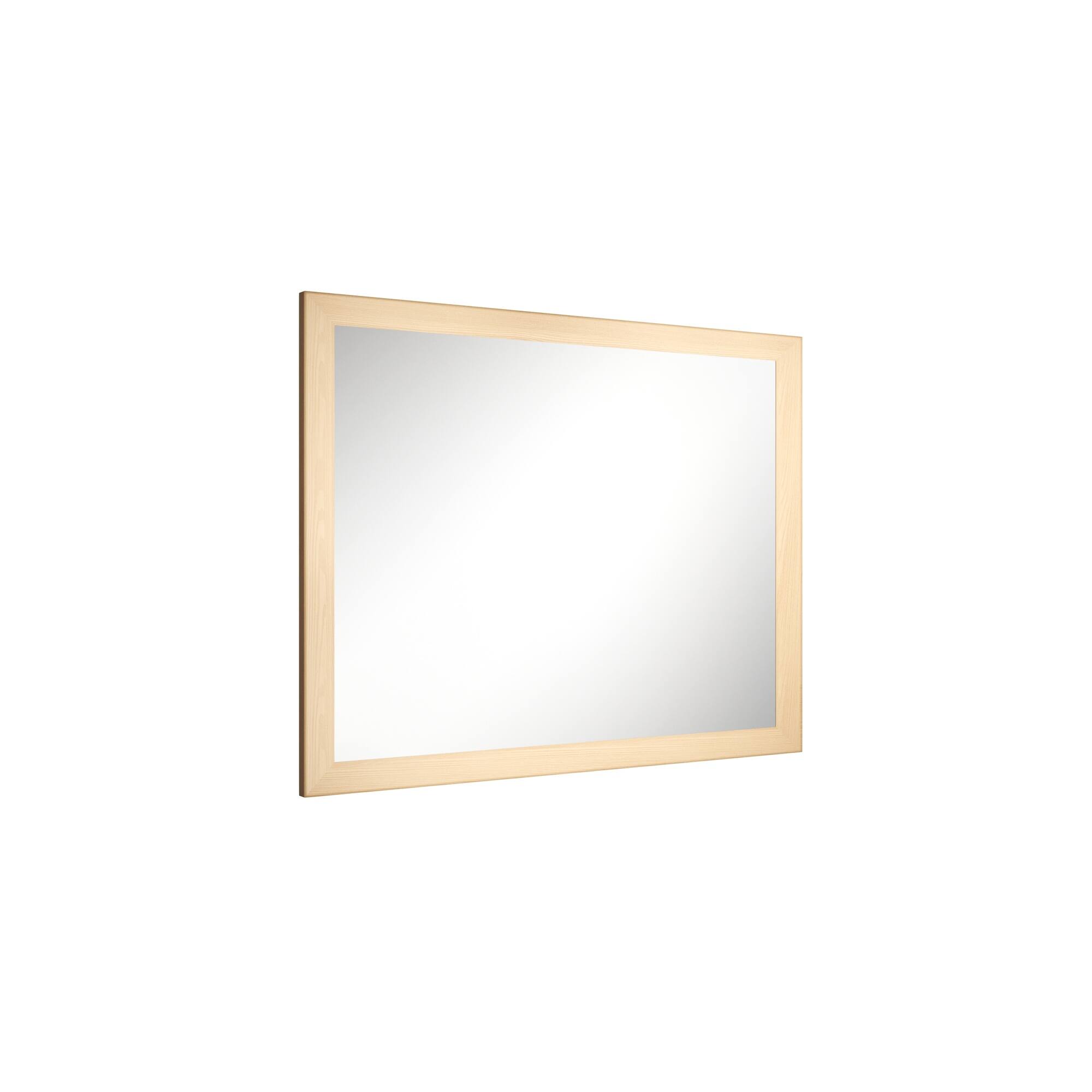 Alt View 2. Boyel Living - 28 in W x 36 in L Dark Wood Grain Rectangular Slanted Edge Aluminum Framed Wall Bathroom Vanity Mirror.