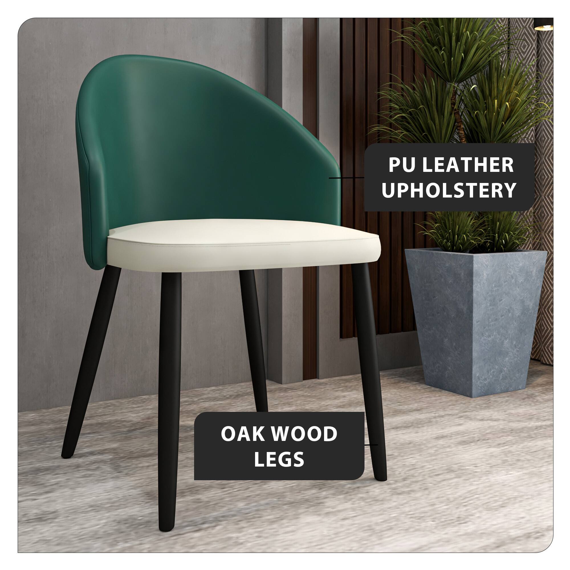 PU Leather Upholstery, Oak Wood Legs