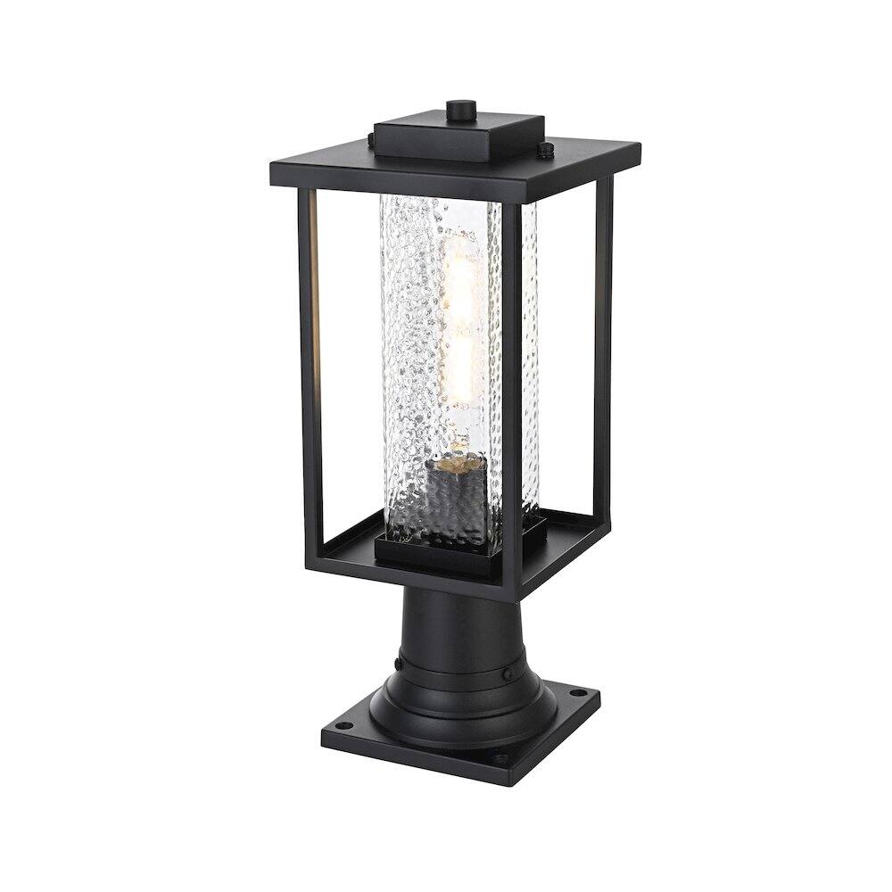 Angle. Elegant Lighting - Philip 7 inch Outdoor Pendant in Black - Black.