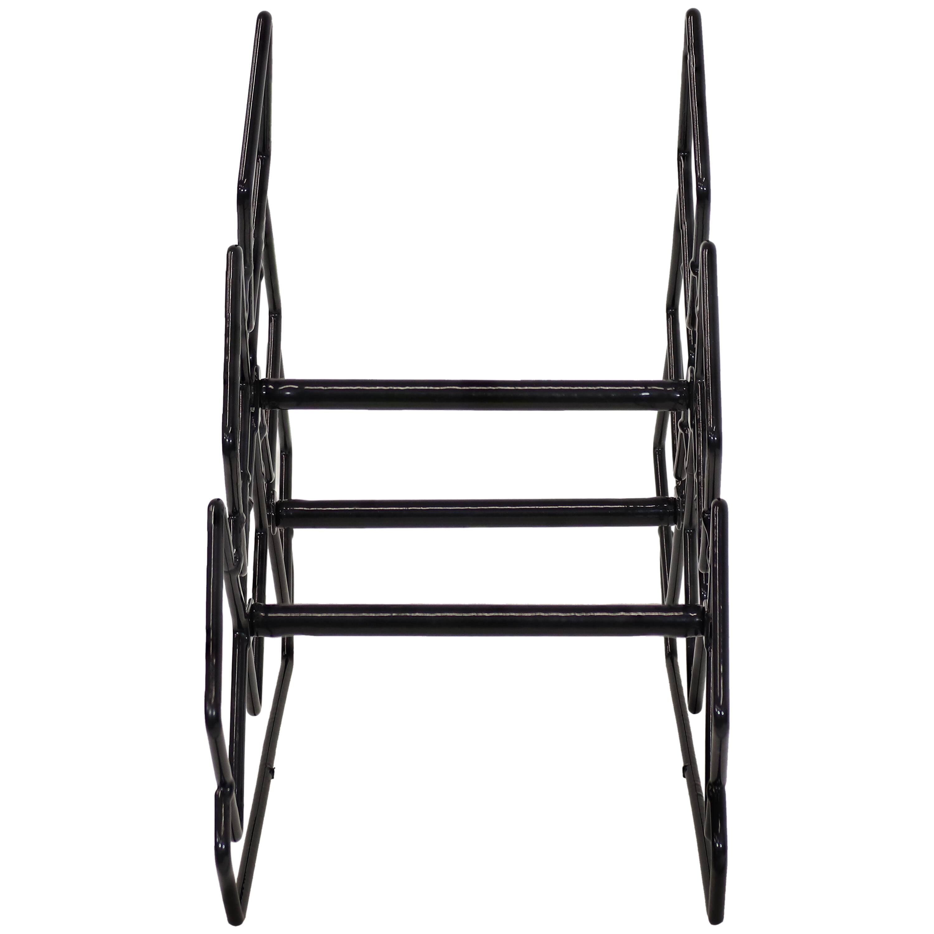 Alt View 5. Sunnydaze - 6-Bottle Steel Wire Triangular Tabletop Wine Rack - Black.
