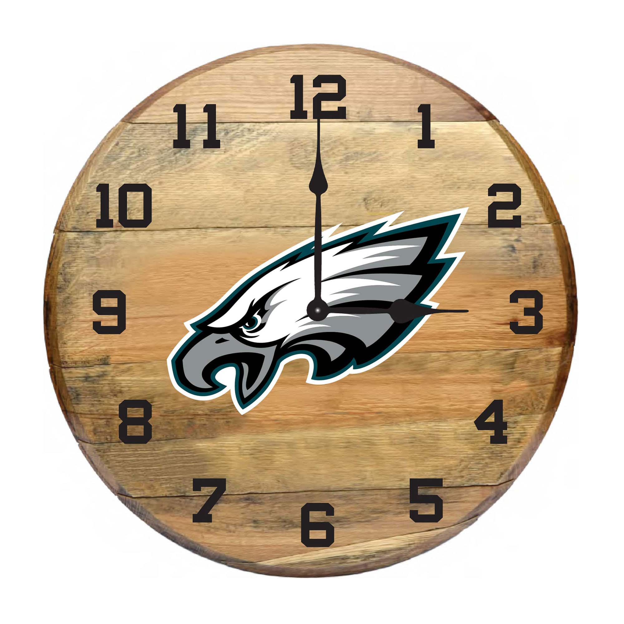Imperial - Philadelphia Eagles Oak Barrel Clock - Multicolor
