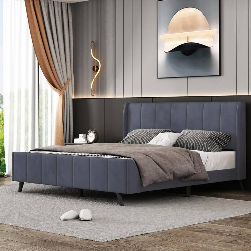 ami♡*°　1001 Circuit Emporioum Queen Sized Velvet Upholstered Bed Frame