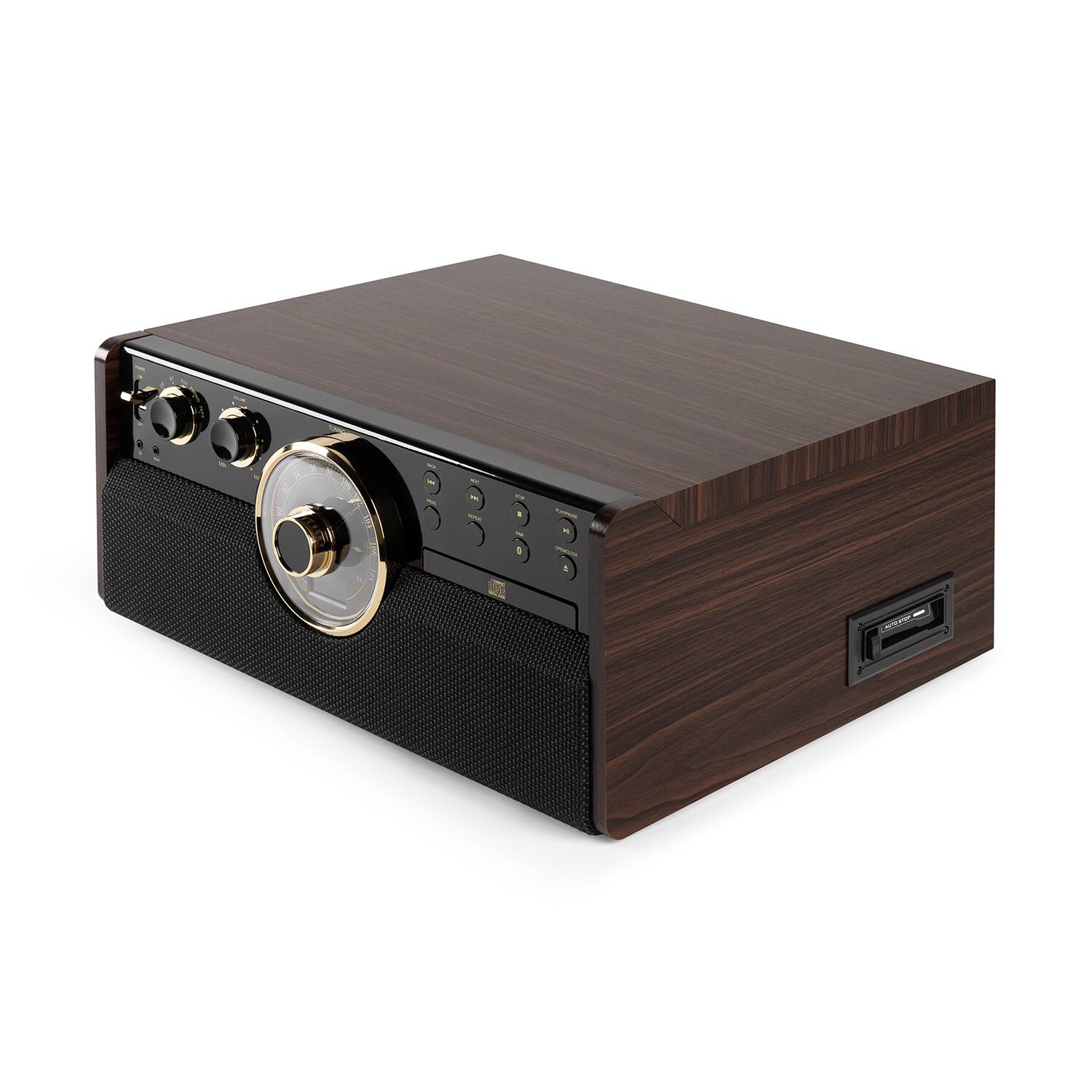 Alt View 12. Victrola - Empire Bluetooth 6-in-1 Record Player - Gold/Brown/Black.