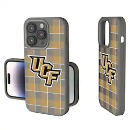 Keyscaper - NCAA - UCF Knights Plaid Soft Touch iPhone Case - 14 - Gray