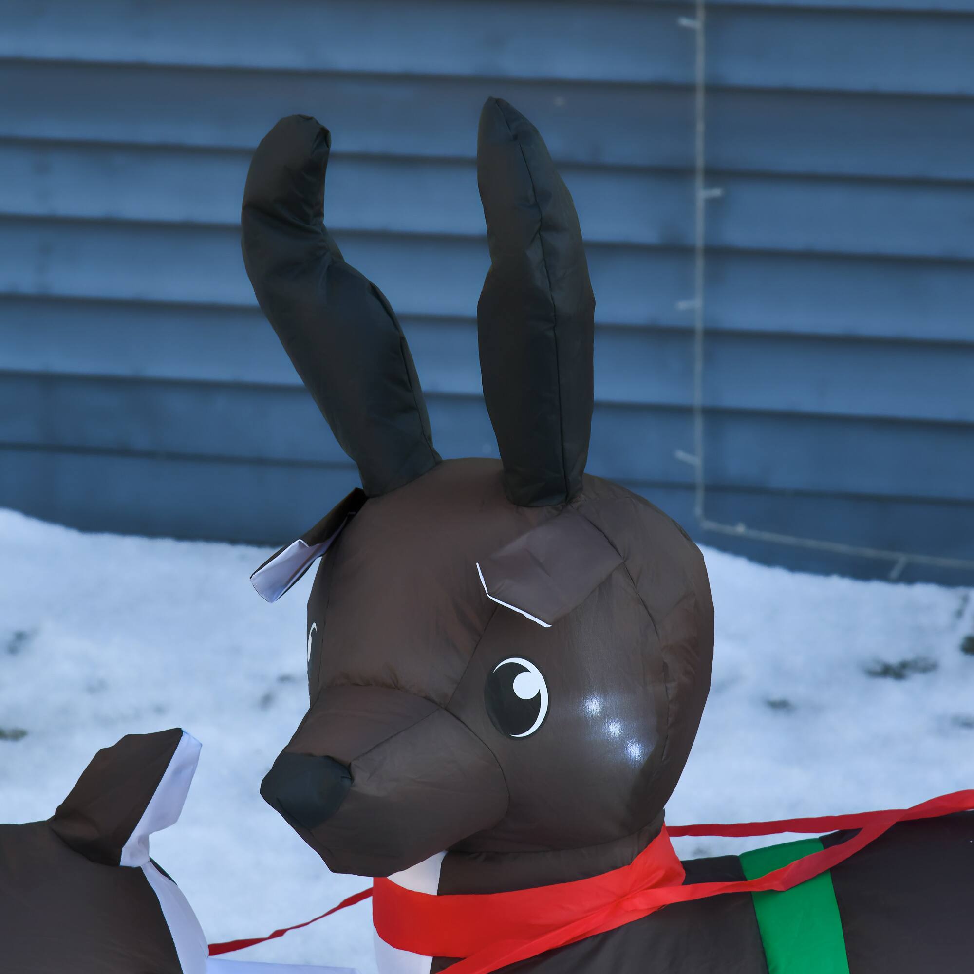 Alt View 7. Homcom - 7ft Christmas Inflatable Santa Claus with Sleigh and Reindeer, Outdoor Blow-Up Yard Decoration with LED Lights Display - multi.