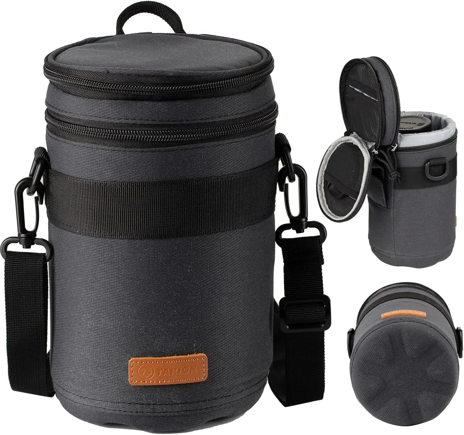 Front. TARION - TARION Hard Camera Lens Case for DSLR SLR Lens Shockproof Black 3.7x6.9 inches HLB-XL - Black.