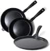 Front. Alva - Alva Energy Nonstick Ceramic Frying Pan 3-Piece Set - Lightweight, Easy to Clean and Toxin-Free Cookware - Black.