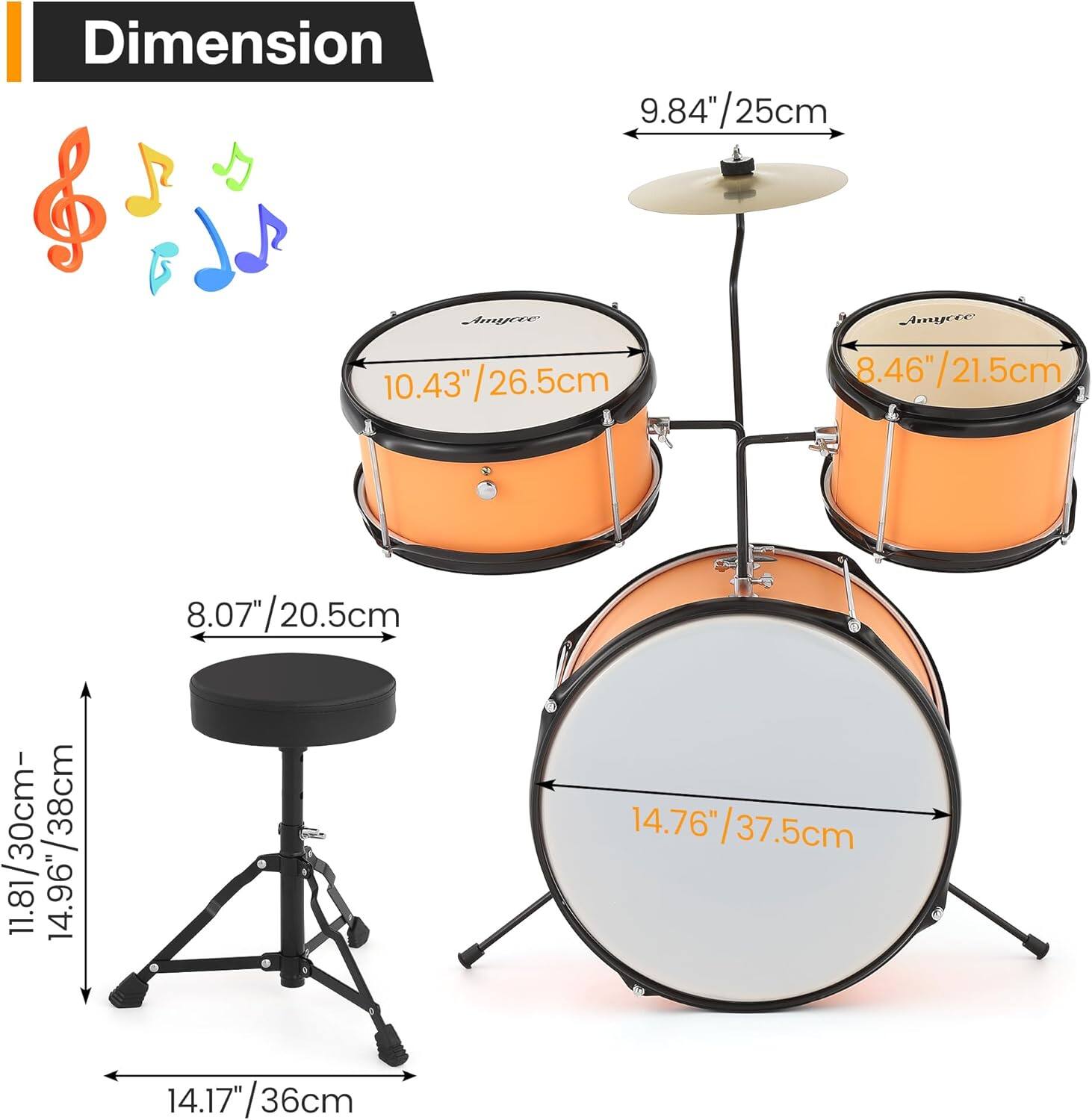 Dimension

- 9.84" / 25cm
- 10.43" / 26.5cm
- 8.46" / 21.5cm
- 14.76" / 37.5cm
- 8.07" / 20.5cm
- 14.17" / 36cm
- 11.81" / 30cm
- 14.96" / 38cm
- 8.07" / 20.5cm