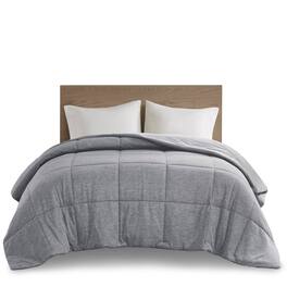 Gracie Mills - Heathered Jersey Knit Down Alternative Comforter - Gray