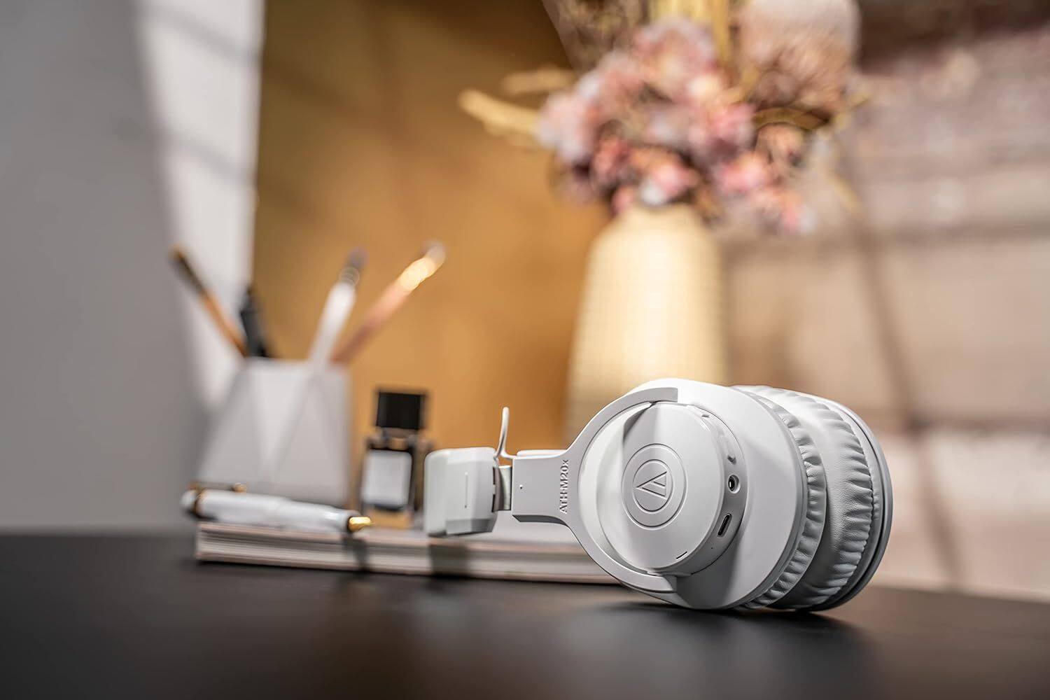 Back. Audio-Technica - Audio-Technica ATH-M20xBT Wireless Over-Ear Headphones - White.