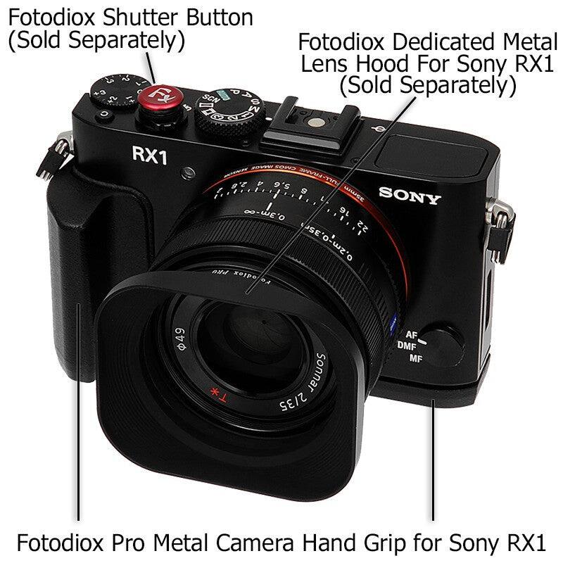 Fotodiox Shutter Button (Sold Separately)  
Fotodiox Dedicated Metal Lens Hood For Sony RX1 (Sold Separately)  
Fotodiox Pro Metal Camera Hand Grip for Sony RX1