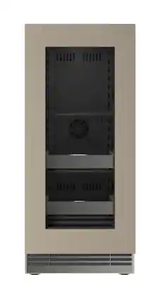 U-Line - 15"W. 2.8 Cu.Ft. Built-In Panel Ready w. Glass Compact Beverage Center - Custom Panel Ready