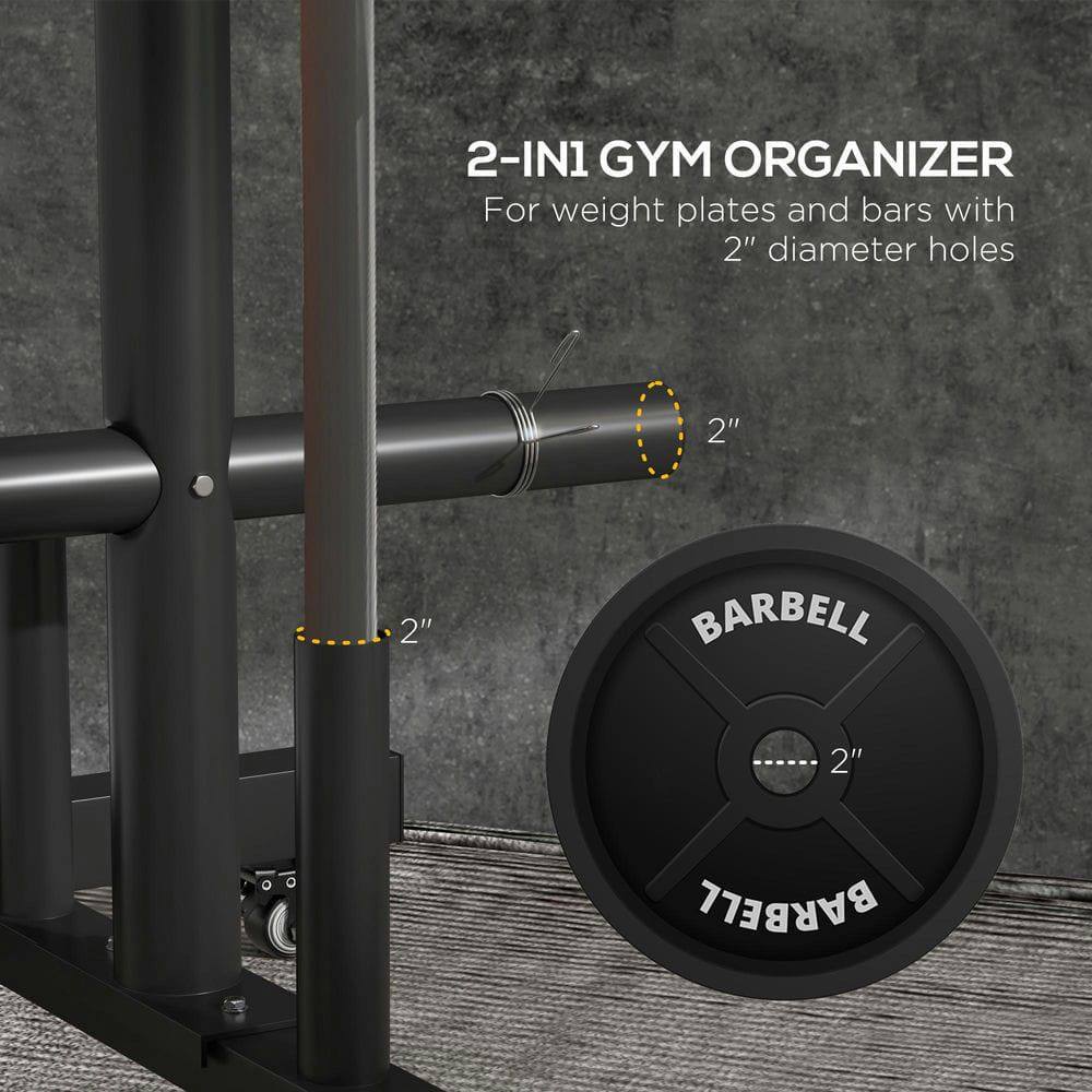 2-IN1 GYM ORGANIZER  
For weight plates and bars with 2" diameter holes  

2" BARBELL  
2" BARBELL