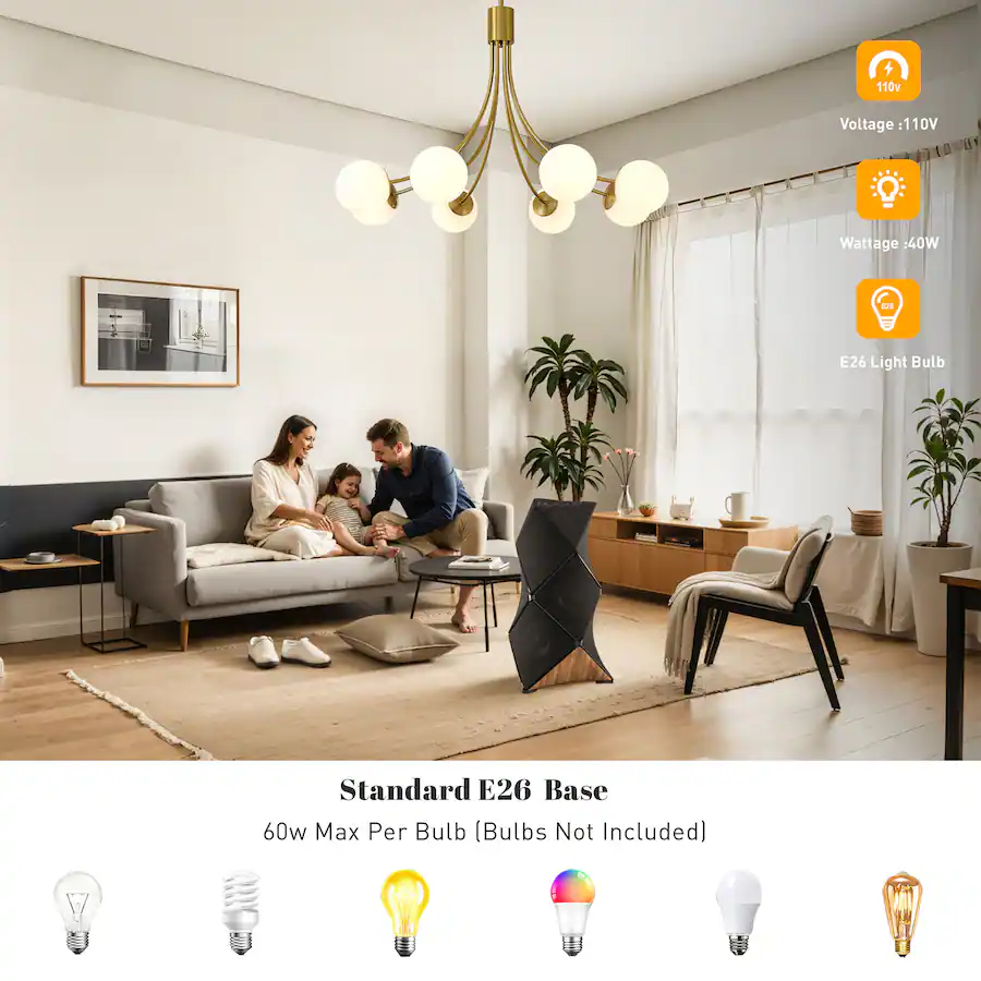 RYHNUYNE 8 Light Farmhouse Chandelier,Gold Chandeliers Dining Room ...