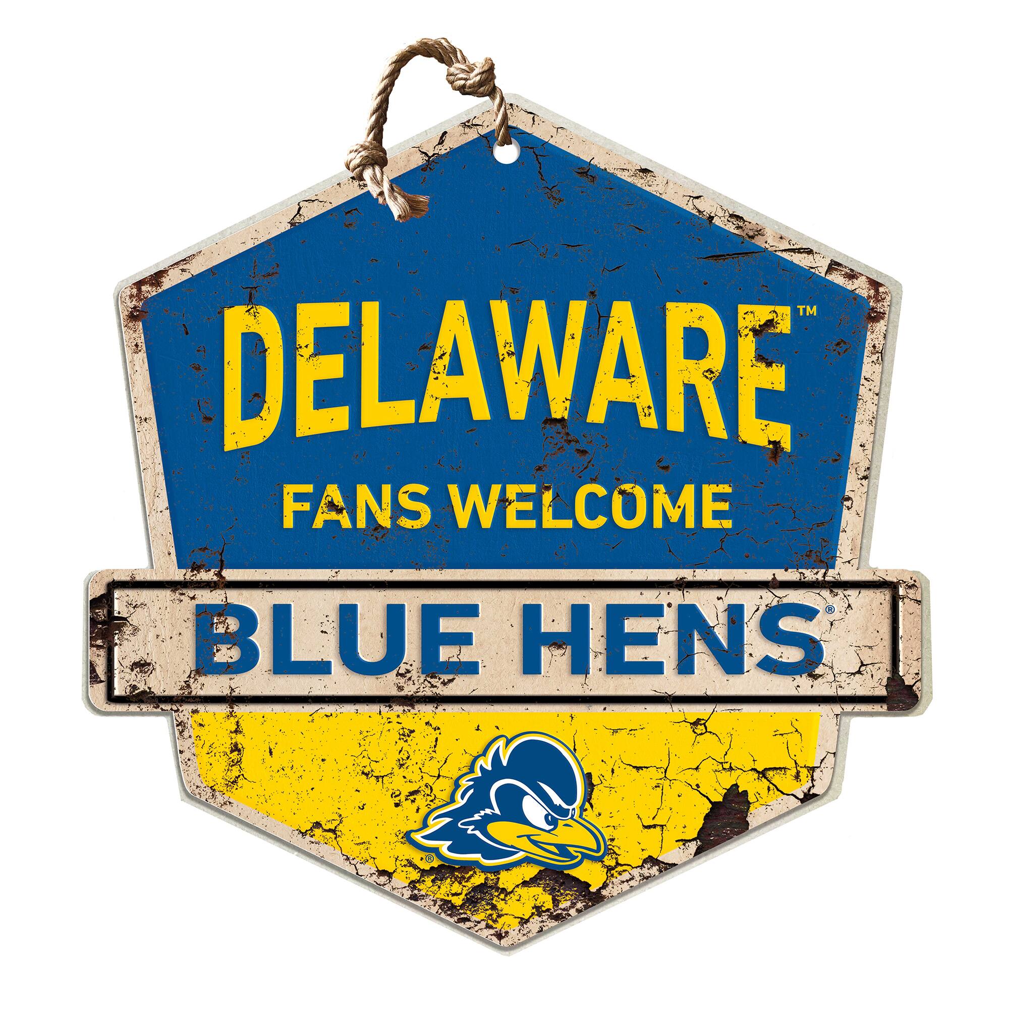 Delaware Fightin' Blue Hens Fans Welcome Sign
