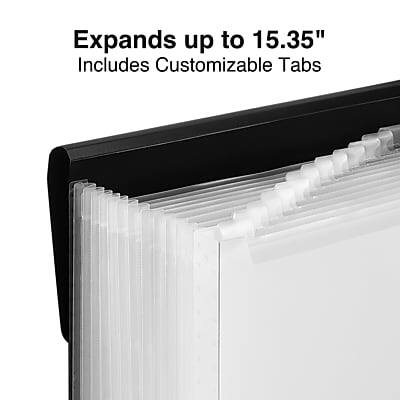 Expands up to 15.35"  
Includes Customizable Tabs