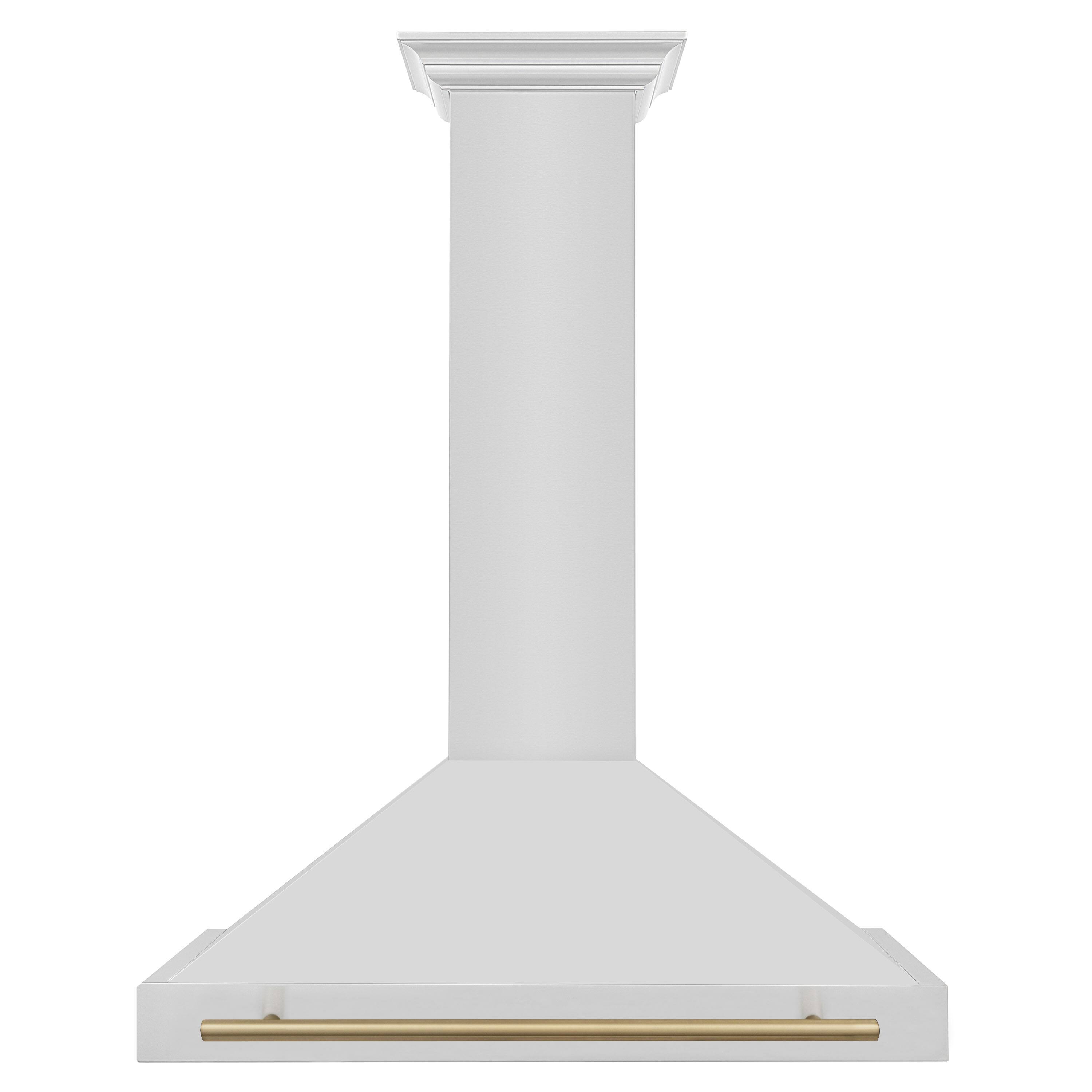 Front. ZLINE - ZLINE 36 in. Autograph Edition Convertible Stainless Steel Range Hood with Stainless Steel Shell and Champagne Accents - Stainless steel.