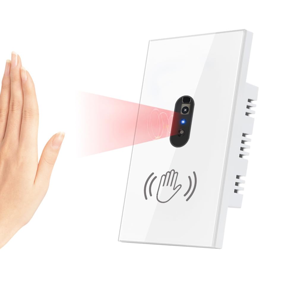 Front. Schertz - US Wall Light Switch - Motion Sensor, Infrared, Requires Neutral Wire, White.